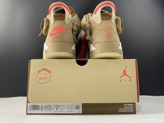 British Retro Air Jordan DH0690-200 Travis Scott Khaki 6 0419
